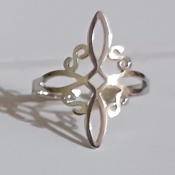 Silver Stainless Steel Witch Celtic Viking Cross Knot Adjustable Open Ring NWOT - Picture 12 of 15
